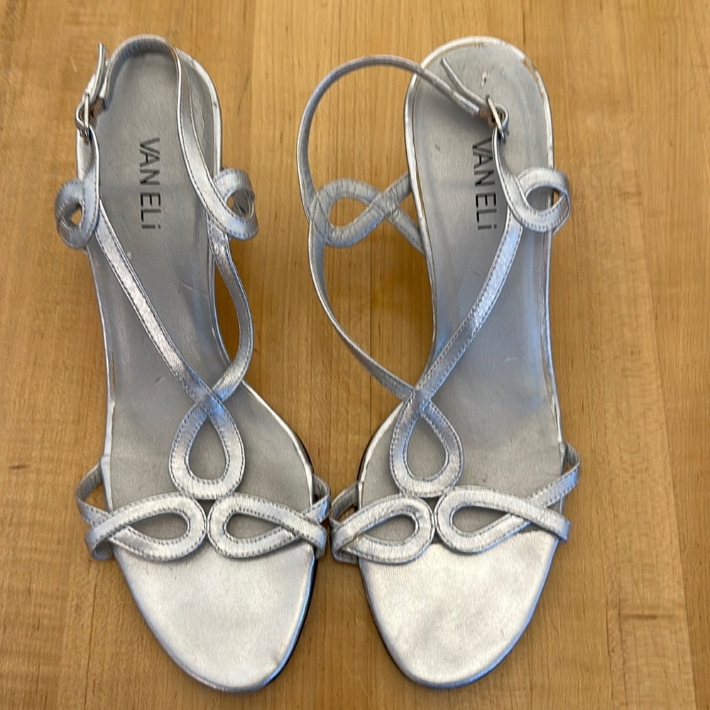 Vaneli Silver Strappy Sandals